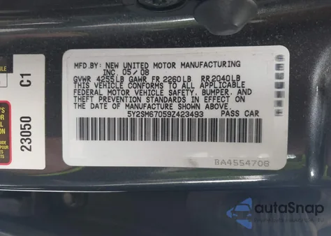 2009 Pontiac Vibe z USA, uszkodzony, nr VIN 5Y2SM67059Z423493